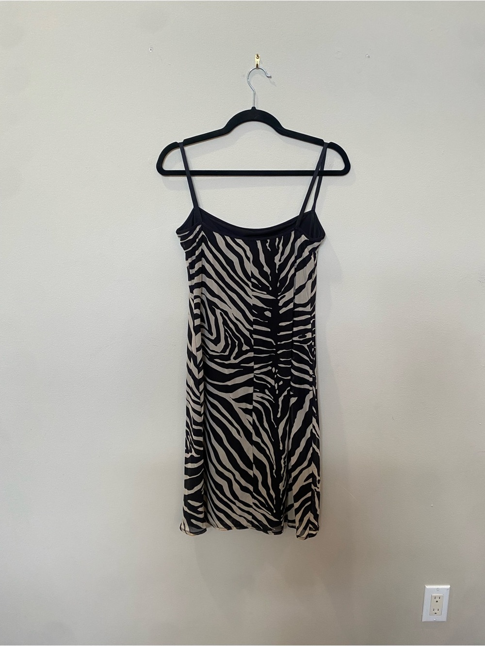 Vintage 90s Dolce & Gabbana Mare Black & Cream Zebra Print Mesh Slip Dress - Picture 3 of 7